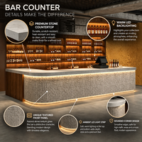 Comptoir de réception commercial en MDF - Style industriel, ensemble complet personnalisable pour salons de thé, pubs, cafés, gîtes et barbecues