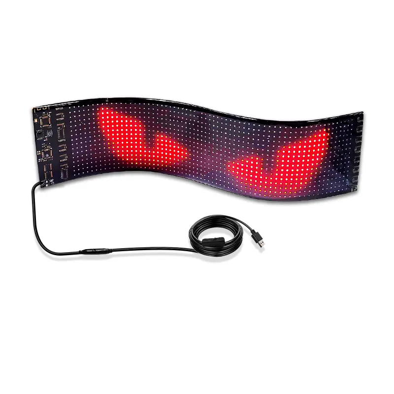 Display LED flexível programável para carros, painel de sinalização com LED dobrável para mensagens e avisos, painel LED com pixels personalizados