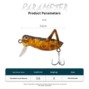 Nouveau style de <span class=keywords><strong>leurre</strong></span>, insecte artificiel bionique, grillon, ascaris, grillo-peluche, appât dur en acier inoxydable, 5 pièces avec hameçons, mini <span class=keywords><strong>leurre</strong></span> - Product Image 2