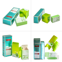 Boîte de soin cosmétique haut de gamme en papier argenté pliable avec impression de logo et laminage brillant