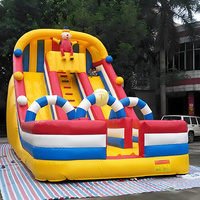 Structure gonflable commerciale en PVC pour dinosaures, avec toboggan sec et aquatique, idéale pour la location événementielle