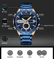 CURREN 8384 Tersedia 1 Pcs Logo Kustom 50 Pcs Produsen Oem Odm Desain Dial Mewah Jam Tangan Digital Quartz Pria untuk Pria