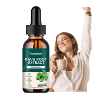 Ausreson OEM Extrait de racine de Kava en gouttes liquides certifié GMP, purement à base de plantes, pour le soulagement du stress, l'équilibre de l'humeur et la relaxation quotidienne
