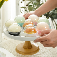 Boîte d'emballage individuelle en plastique JL-228 229 Daifuku Mochi, boîte en PET de qualité alimentaire, forme de boule colorée, contenants pour pâtisseries et desserts