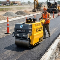 Compacteur vibrant à double roue en acier, mini-compacteur d'asphalte, rouleau compresseur routier vibrant à double roue en acier
