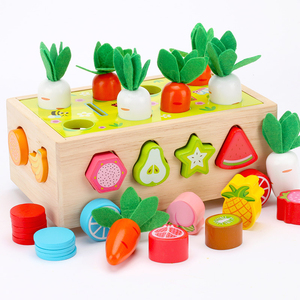 WH Boîte d'activités multifonctionnelle en bois en forme de carotte, avec fonction de capture d'insectes, jouet de construction et d'association - Product Image 3