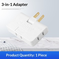 Prise rotative à 180 degrés, adaptateur de conversion à deux trous, convertisseur multifonction ultra-mince, convertisseur multi-prises un-vers-trois, conversion 2 broches
