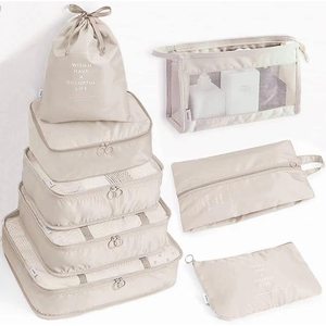Travel Organizer Set 8-Piece Grey Multifunctional <b>Storage</b> Bags For <b>Clothes</b> And Travel Items - Product Image 3