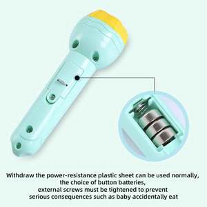 Chiếu <span class=keywords><strong>LED</strong></span> Đèn pin ABS mini chạy bằng pin giáo dục sớm giác ngộ phim hoạt hình kỹ thuật số trẻ em Đồ chơi đêm - Product Image 5