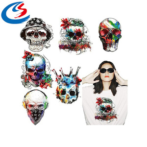 2026 Trendy HTV <strong>Skull</strong> Heat <strong>Transfer</strong> Sheet Stickers Color Various Designs <strong>Iron</strong> <strong>on</strong> <strong>Transfer</strong> for Tt Shirts - Product Image 1