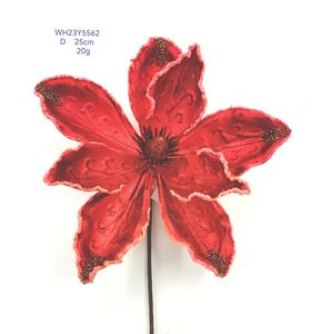 Fleur de lys artificielle de Noël à <span class=keywords><strong>paillettes</strong></span> faites à la main pour le nouvel an et le nouvel an chinois décor pour les fêtes de mariage décoration de la maison - Product Image 1