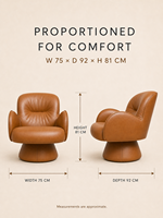 Fauteuil d'appoint rembourré en cuir pleine fleur, confortable et élégant, idéal pour appartement, réception ou usage domestique – Vente directe usine