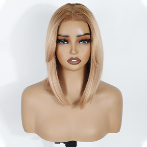 Tutkalsız HD T dantel ön sentetik saç açık kap Bob peruk ısıya dayanıklı iplik başına HD dantel tutkalsız sentetik saç peruk - Product Image 1