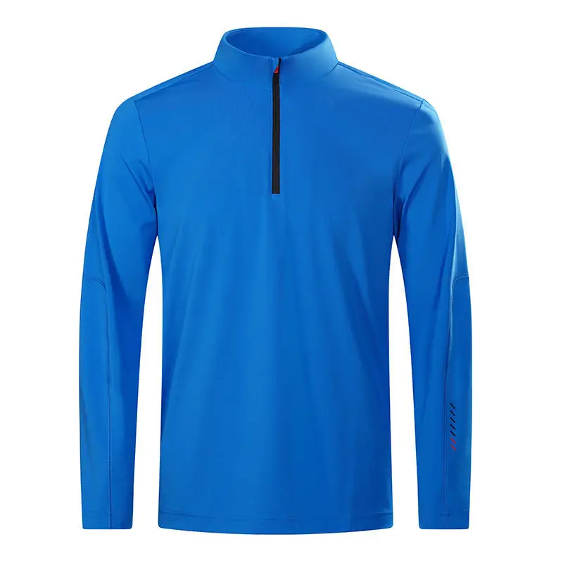 quick-dry spandex 1/4 zip sweatshirt performance men plain long sleeve shirts clothing wear golf jacket polo shirt