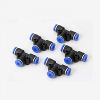 CHDLT Raccord rapide pneumatique 4mm 6mm 8mm 10mm 12mm, connecteur universel fileté PE-6, en plastique noir/laiton/acier allié