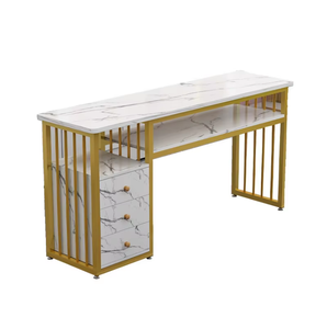 Mesa de Manicura Resistente a la Acetona para Técnicos de Uñas, con Marco Metálico, Estación de Salón de Belleza, Organizador de Almacenamiento - Product Image 5
