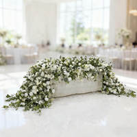 Fleurs artificielles pour mariage, longues décorations florales blanches et vertes en soie plastique, teintes à la main, pour une ambiance romantique, idéales pour fenêtres, intérieur et extérieur