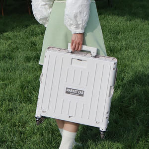 ढहने वाली फोल्डेबल शॉपिंग कार्ट बॉक्स पोर्टेबल रोलिंग क्रेट्स हैंडकार्ट शॉपिंग ट्रॉली हैंडकार्ट शॉपिंग ट्रॉली - Product Image 4