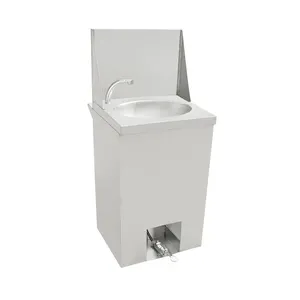 Lavabo à pied à cuvette unique en acier inoxydable avancé