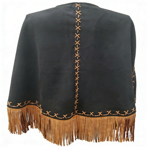 Chaqueta estilo occidental retro americano para mujer, cárdigan irregular bordado con borlas de gamuza - Product Image 2