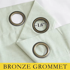 <strong>Sage</strong> <strong>Green</strong> Completely Shaded Linen Textured Draperies Noise Reducing Drapes White Lined Insulated Window <strong>Blackout</strong> <strong>Curtains</strong> - Product Image 2