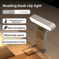 Lampe de lecture USB à clipser la plus vendue, marque-page lumineux pliable, lampe de lecture LED portable rechargeable, pince de livre, protection des yeux