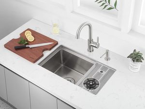 <span class=keywords><strong>Lavello</strong></span> da Bar Moderno in Acciaio Inox con Lavabicchieri, Finitura Nichel Spazzolato, Installazione Sottopiano, Set Completo per Caffetterie e Bar - Product Image 4