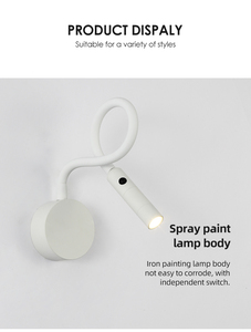 AC85-265V cạnh giường ngủ làm việc nghiên cứu đọc sách Đèn sconces 3 wát LED Đèn tường đêm <span class=keywords><strong>On</strong></span>/<span class=keywords><strong>Off</strong></span> chuyển đổi đồ đạc LED bóng đèn tường đèn - Product Image 2