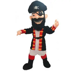 Funtoys 검은 모자 마스코트 의상과 붉은 수염 해적 애니메이션 테마 파티 게임을위한 성인 만화 코스프레