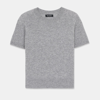 Nouveau pull élégant en laine à manches courtes et coupe ajustée pour femme, col rond tricoté 18 aiguilles, couleur unie, fin, idéal pour l'été