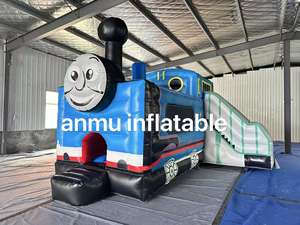 Crea un tobogán trampolín inflable temático, parque infantil inflable Thomas Train Castle. - Product Image 4