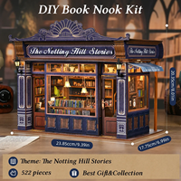 Hamaileon Kit de maison miniature en bois 3D à construire soi-même avec lumière LED, décoration de bibliothèque Notting Hill Bookshop Book Nook