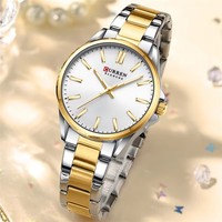 CURREN 9090 jam tangan klasik pria, kasual tahan air jam Reloj Hombre gelang Stainless Steel sederhana kuarsa untuk hadiah lelaki