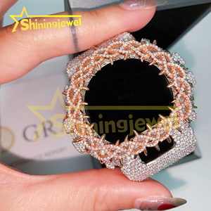 Bisel y Correa de Reloj con Moissanita que Pasa la Prueba de Diamantes, Diseño de Espinas de Gran Popularidad Estilo 'Buss Down' para DW6900 - Product Image 5