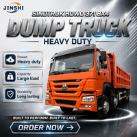 Camion benne HOWO 371 d'occasion 8X4 avec performances excellentes, moteur Euro 2 351-450HP, capacité de charge 10-15T, MVM 10-15T
