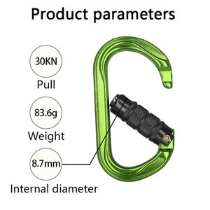 Mosquetón de Aluminio de Alta Calidad de 30KN al Por Mayor con Logo Personalizado Gancho de Metal de Gran Venta para Escalada Hamaca y Minería - Product Image 5