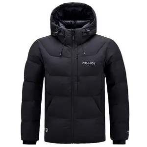 Peliot-Chaqueta acolchada gruesa personalizada para hombre, abrigo de invierno de plumón de pato blanco y nieve, relleno de 800