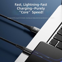Câble de données USB-C vers USB-C en nylon tressé avec conducteur en cuivre pur pour téléphones mobiles iPhone, charge ultra-rapide 66W, écologique