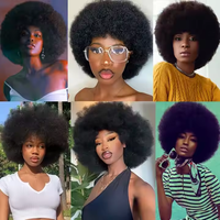Courtes Perruques Pixie Afro Crépues Bouclées Sans Colle 100% Cheveux Humains Brésiliens Bruts Perruque Frontale en Dentelle HD Transparente 13X4 pour Femmes Noires