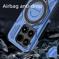 Coques de téléphone de luxe résistantes aux chocs en TPU+PC, design haut de gamme, avec anneau de charge magnétique sans fil, logo personnalisé