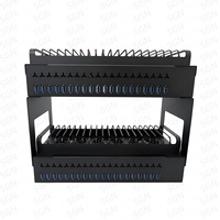 Boîtier de ferme de téléphonie mobile intelligent en gros pour 40 téléphones, avec hub USB et châssis pour transfert de données, compatible Android DIY, noir