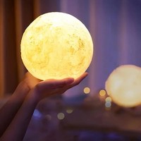 Lámpara Lunar Inalámbrica 3D de 8cm, Luz Nocturna, Pequeño Regalo para Toda Ocasión