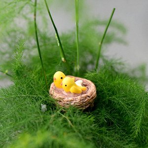 Nouveau Mini Nid avec Oiseaux, Miniatures de Jardin Féerique, Résine Plate, Oiseaux Kawaii de Dessin Animé, Artisanat pour la Décoration Intérieure - Product Image 6