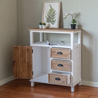 ART NEST Innova Wholesale Farmhouse Panel Lemari Ruang Tamu Ruang Makan Meja Buffet 3 Laci Aksen Antik Perabot Rumah