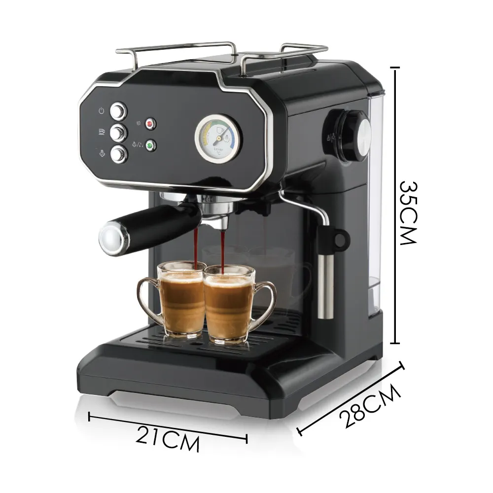 Machine à café espresso italienne électrique semi-automatique commerciale de vente directe d'usine avec mousseur à lait électrique