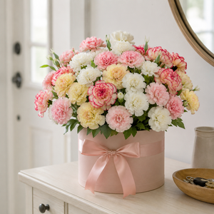 Composizioni Floreali LUYI all'Ingrosso, Moderne e Artigianali, Ecologiche, in Seta Artificiale, Bouquet di 10 Garofani per la Festa della Mamma - Product Image 4