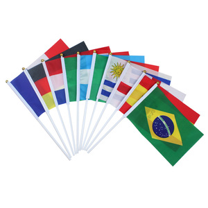 AI-MICH Hot Sales Checkered logo Hand Pole Flags Hand Made Waving Promotional Custom Hand Flag Custom