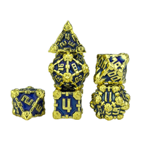 Ensemble de dés de jeu de rôle (DND) en métal écologique à 7 pièces polyédriques pour jeux de table/bureau et soirées en bar