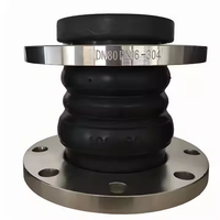 Joint de dilatation flexible à double bille en NBR, PN16 DN300, personnalisé par le fabricant, pour pompes et vannes, en caoutchouc