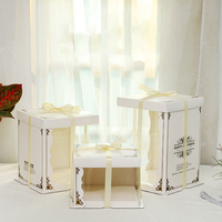 Boîte à Gâteau Double Hauteur Carrée en Plastique Rose Individuelle Personnalisée Transparente pour Tarte Cookie Cupcake Pâtisserie Cadeau